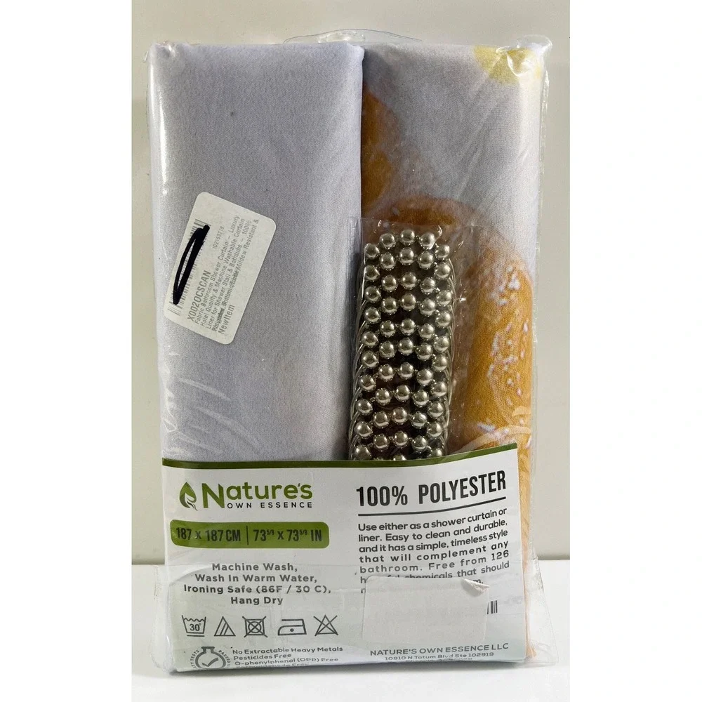 Nature's Own Essence Shower Curtain Liner Turtle & Orange Fruit  73